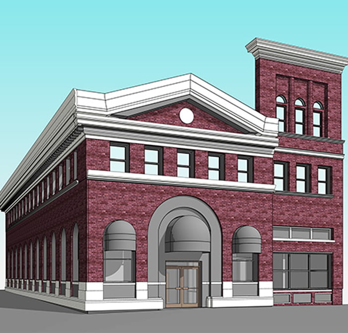 Architectural Scan to BIM model of an existing brick building
