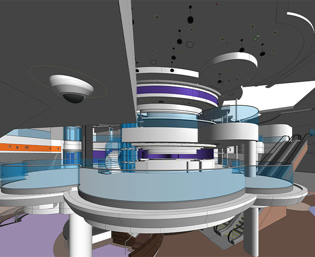 As-built BIM model of a multi-level interior atrium