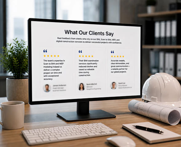 Client testimonials on Virtual Building Studio BIM services